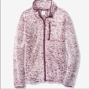 VS Pink *S* frosted sherpa full zip jacket